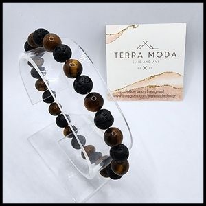 TMD - Tigers Eye and Lava Stone Beaded Men's Bracelet